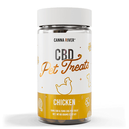 Canna River CBD Pet Treats Chicken Broad Spectrum 15mg CBD + 15mg CBG 30 count
