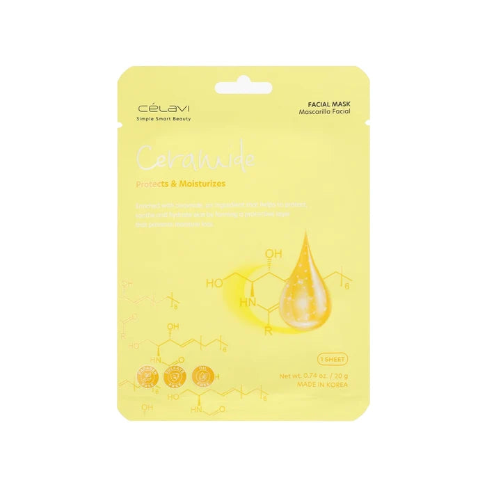 Celavi - Ceramide Facial Sheet Mask: Deep Hydration & Protection