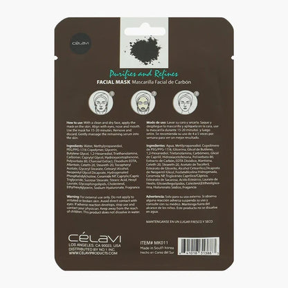 Celavi - Charcoal Facial Sheet Mask – Purifying & Pore-Refining Skincare