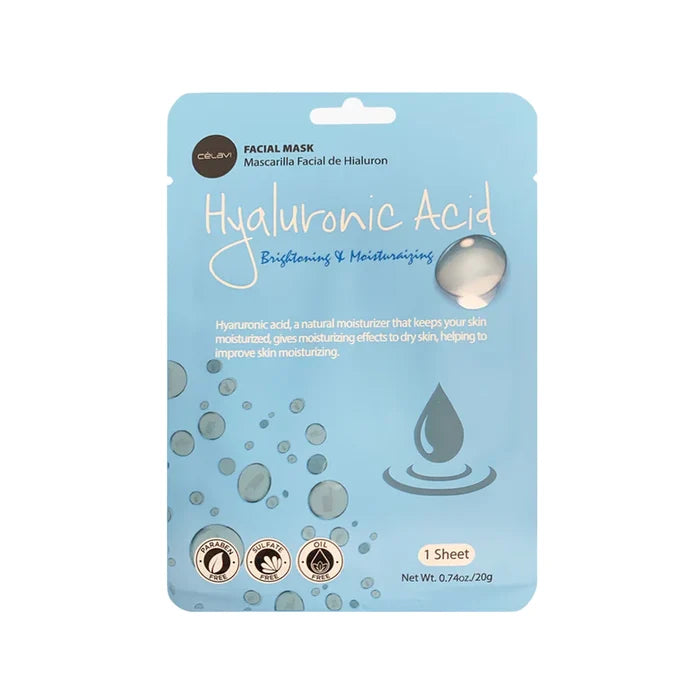 Celavi - Hyaluronic Acid Facial Sheet Mask – Deep Hydration & Brightening