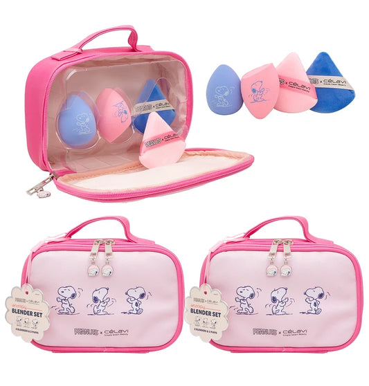 Célavi - Peanuts Snoopy Cosmetic Travel Case and Makeup Blender/Puff Set