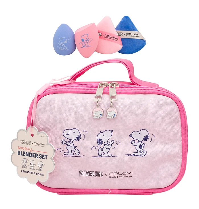 Célavi - Peanuts Snoopy Cosmetic Travel Case and Makeup Blender/Puff Set