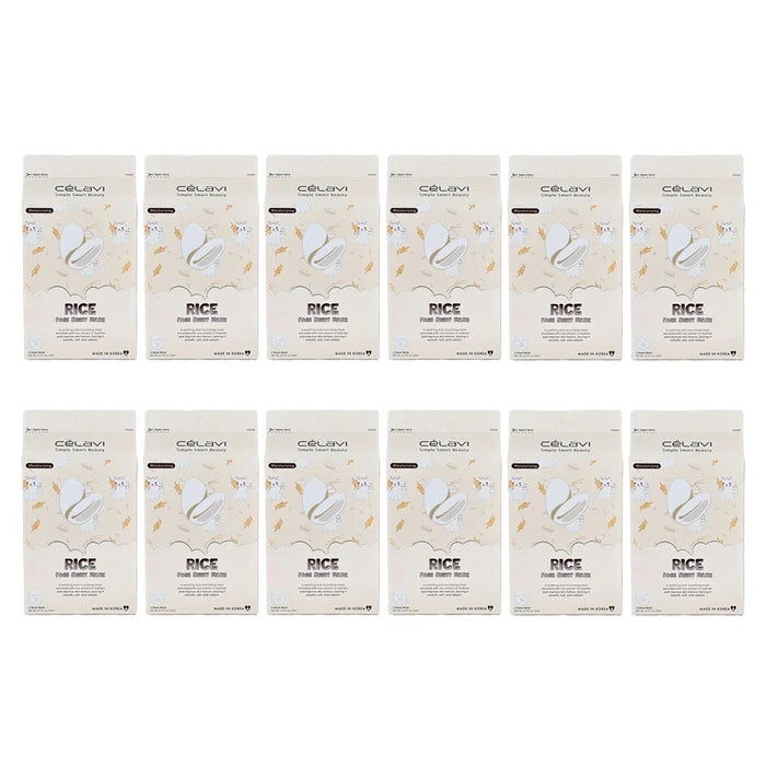 Celavi - Rice Face Sheet Mask Set (5 Count)