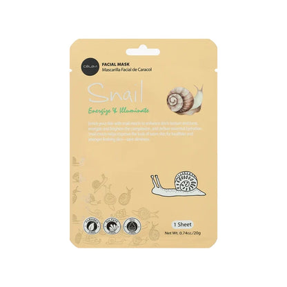 Célavi - Snail Mucin Facial Sheet Mask – Hydrating & Brightening Skin Care