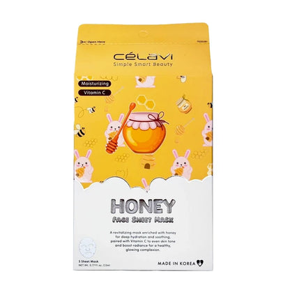 Célavi Honey Face Sheet Mask Pack (5-Count)
