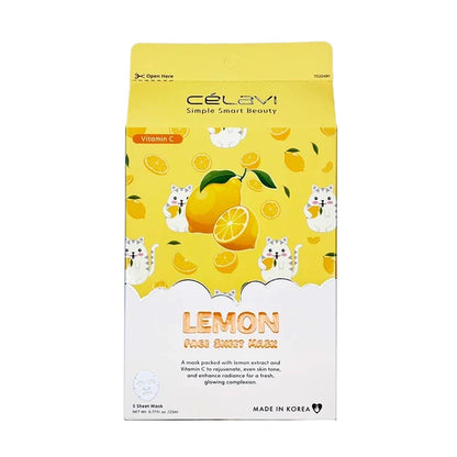 Célavi Vitamin C Lemon Face Sheet Mask Set (5-count)