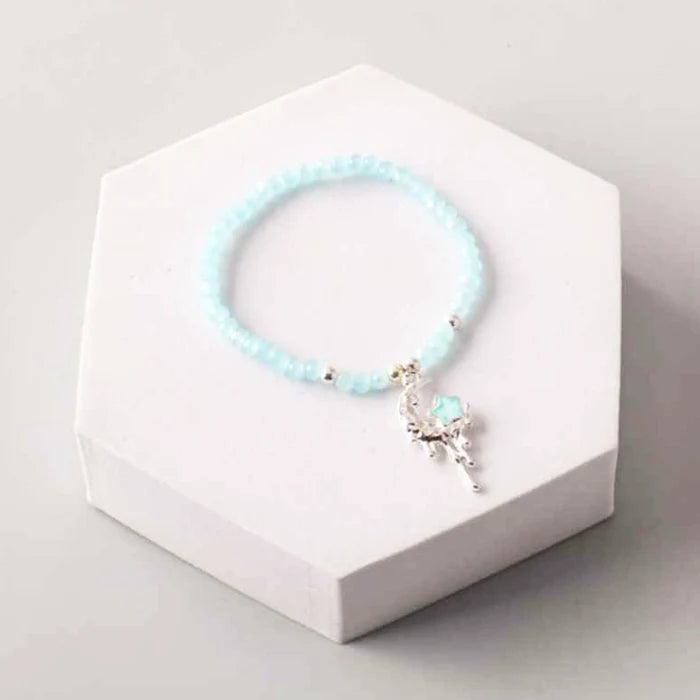 Celestial Elegance: Melted Moon Crystal Beaded Bracelet (BL18386)