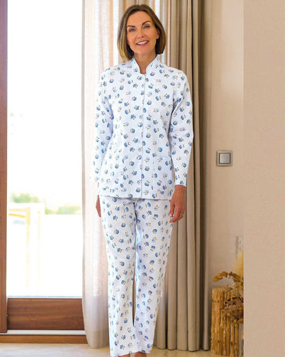 Celia Floral Long Sleeve Polycotton Pyjamas - Country Collection
