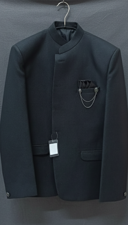 Classic Charcoal Grey Bandhgala Jacket – Premium Formal Ethnic Blazer