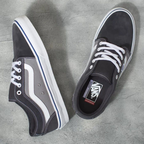 Vans Chukka Low Sid ACP skate shoes, asphalt blue suede and canvas sneakers size 6
