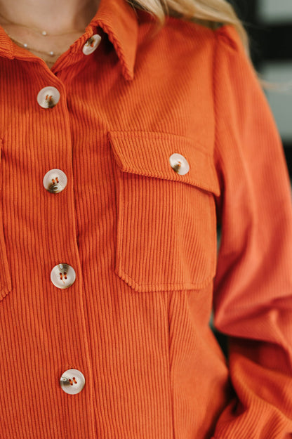 Clever in Corduroy Shirt Dress
