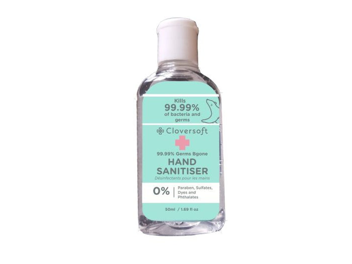 Cloversoft Plant-Based 99.99% Germs Bgone Hand Sanitiser 50ml (D)