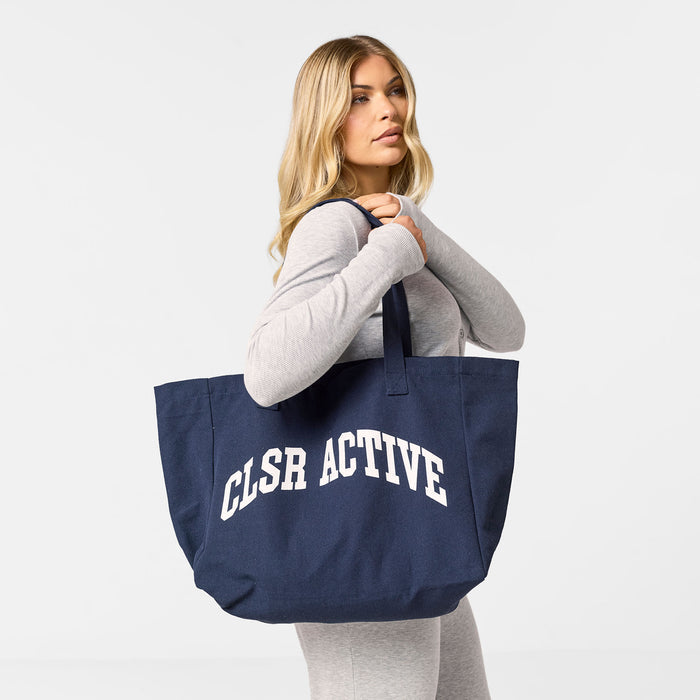 Women's  Navy CLSR Active Heavyweight Tote Bag  Closure London  Front View