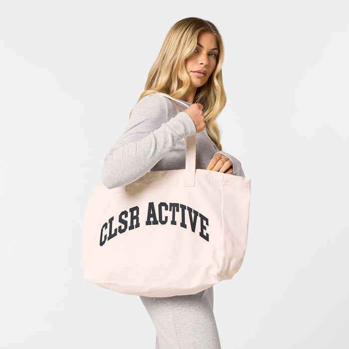 Women's  Off White CLSR Active Heavyweight Tote Bag  Closure London  Front View