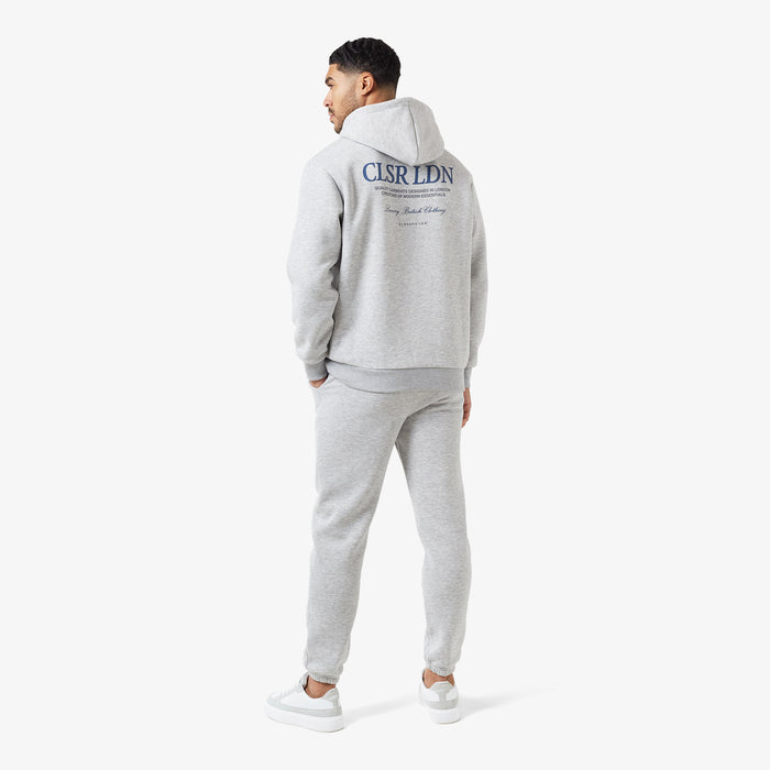 Men's  Grey Marl CLSR LDN Luxe Tracksuit  Closure London  Front View