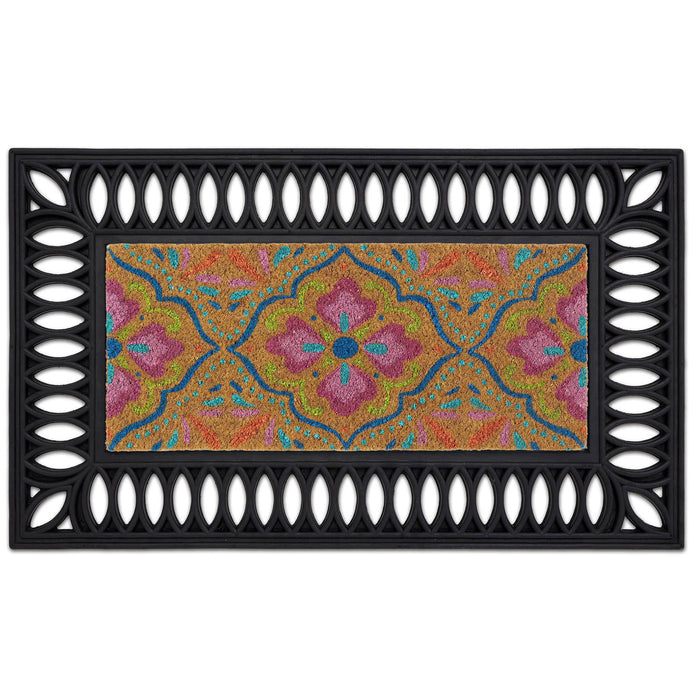 Coir Insert Bright Tile Mat Doormat