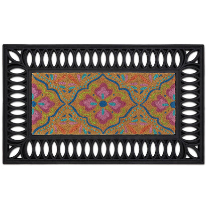 Coir Insert Bright Tile Mat Doormat