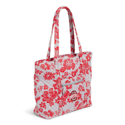Collegiate Vera Tote Bag-Gray/Red Rain Garden with The Ohio State University Logo-Image 2-Vera Bradley