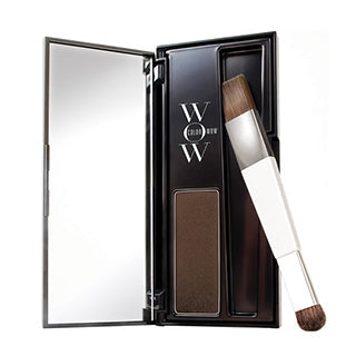 Color Wow Root Cover Up in Medium Brown, hair care product showing a container of root touch-up powder for gray hair coverage.