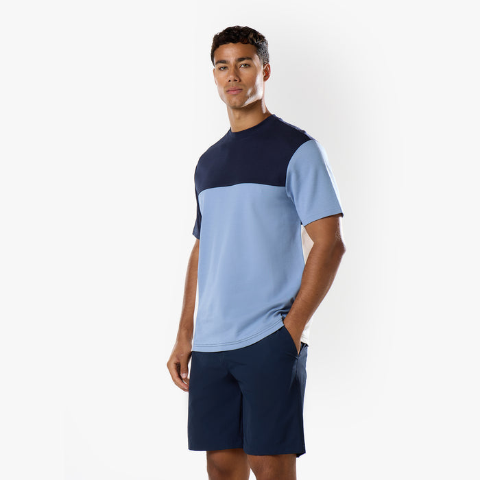Colourblock T-Shirt | Navy/Light Blue/White