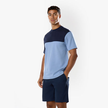 Colourblock T-Shirt | Navy/Light Blue/White