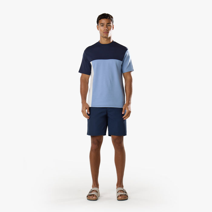 Colourblock T-Shirt | Navy/Light Blue/White