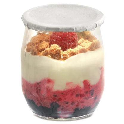 Comatec Glass Yogurt Jar, 4.5 oz, 2 inch diameter, 2.5 inch high