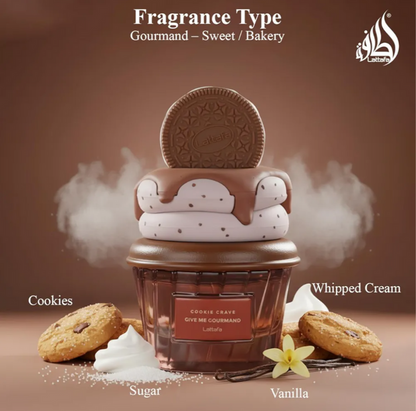 Cookie Grave Give Me Gourmand by Lattafa – EDP 2.53 fl oz / 75ml
