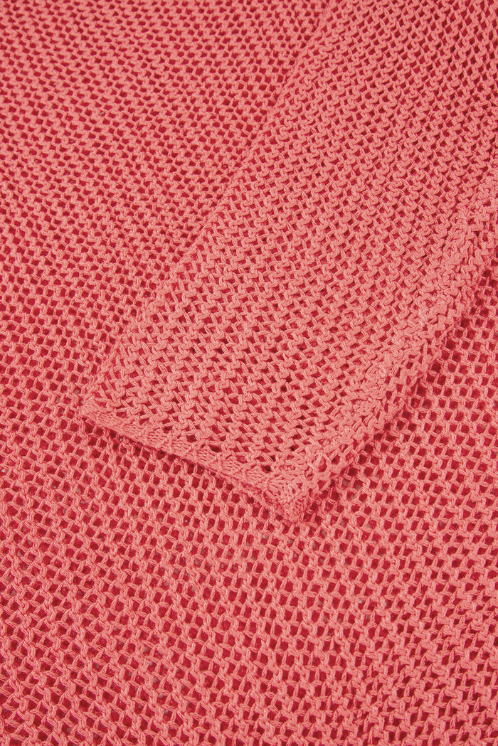 Coral Crochet Hollow-out Jumper Top Sweater