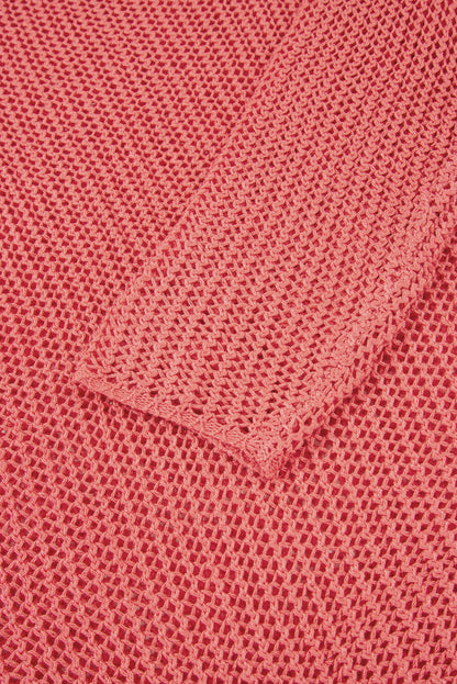 Coral Crochet Hollow-out Jumper Top Sweater