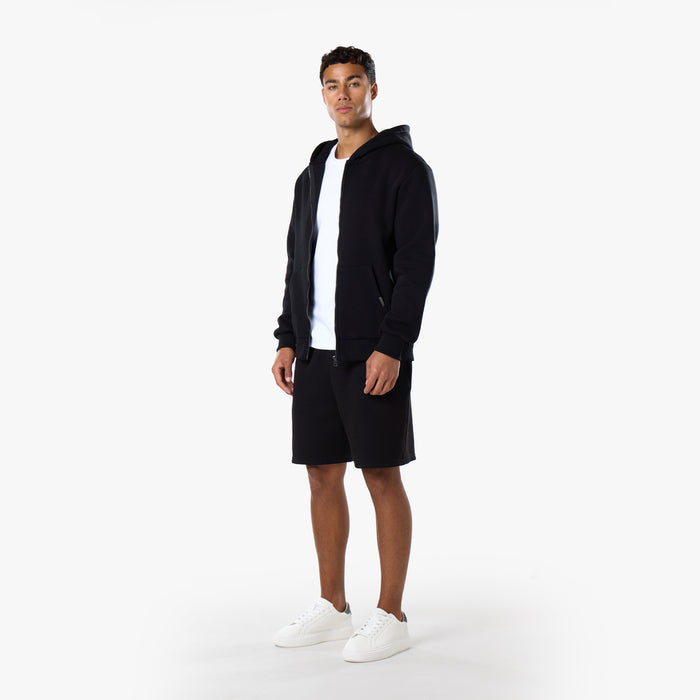 Core Full Zip Loose Fit Short Twinset | Black