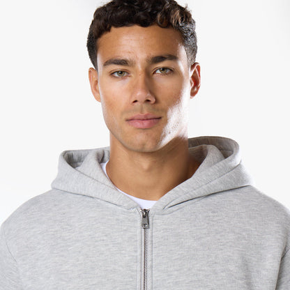 Core Full Zip Loose Fit Short Twinset | Grey Marl
