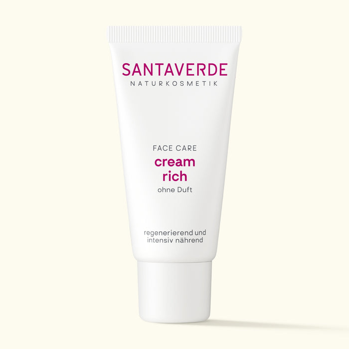 Santaverde cream rich ohne Duft – reichhaltige, parfumfreie Gesichtscreme mit Aloe Vera für trockene und sensible Haut