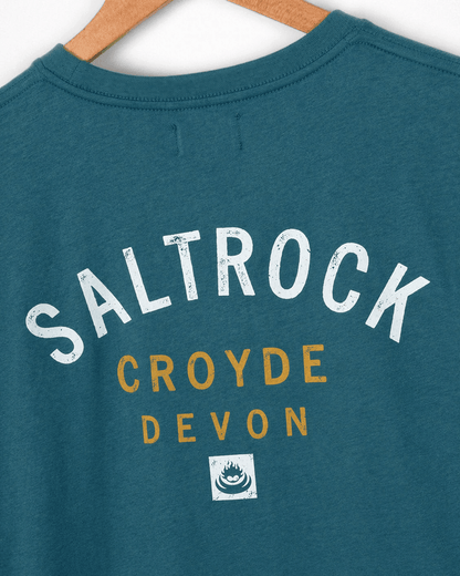 Croyde Location Mens T-Shirt in Teal