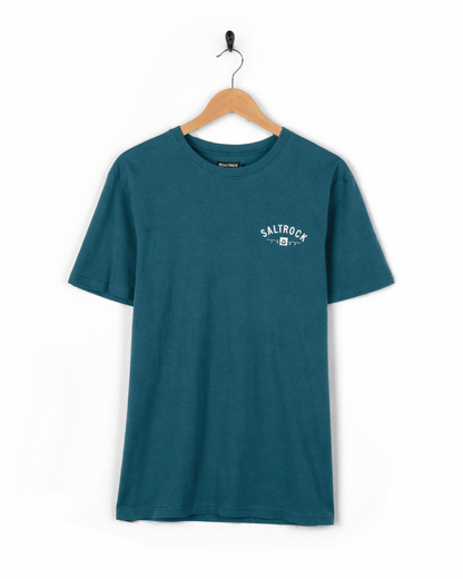 Croyde Location Mens T-Shirt in Teal