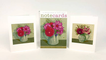 Dahlia and Cosmos & Grey Jug Notecards - Vanessa Lubach |Art Angels