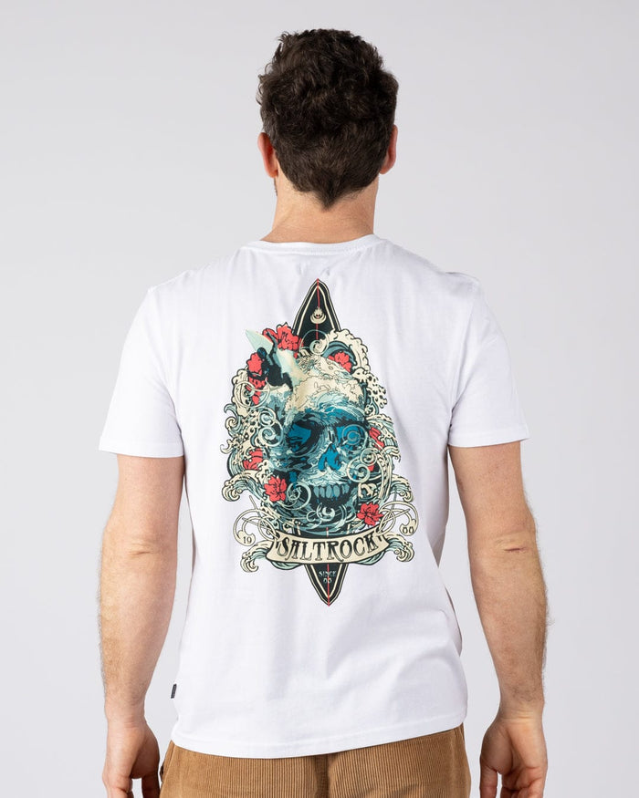Dark Water Colour Mens Short Sleeve T-Shirt in White