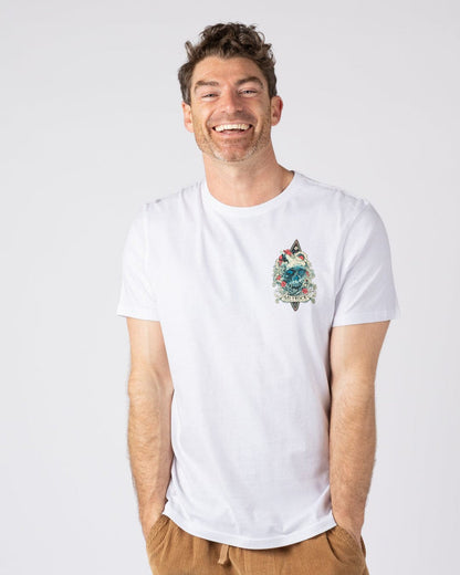 Dark Water Colour Mens Short Sleeve T-Shirt in White