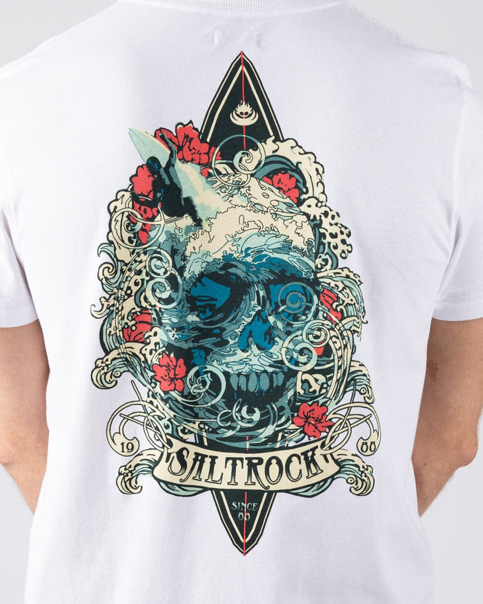 Dark Water Colour Mens Short Sleeve T-Shirt in White