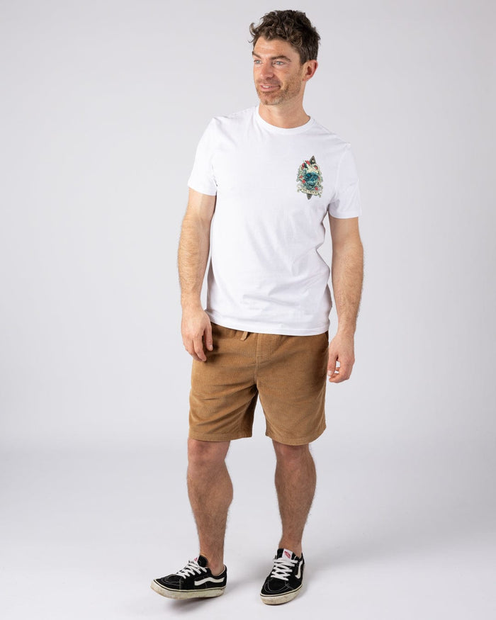 Dark Water Colour Mens Short Sleeve T-Shirt in White