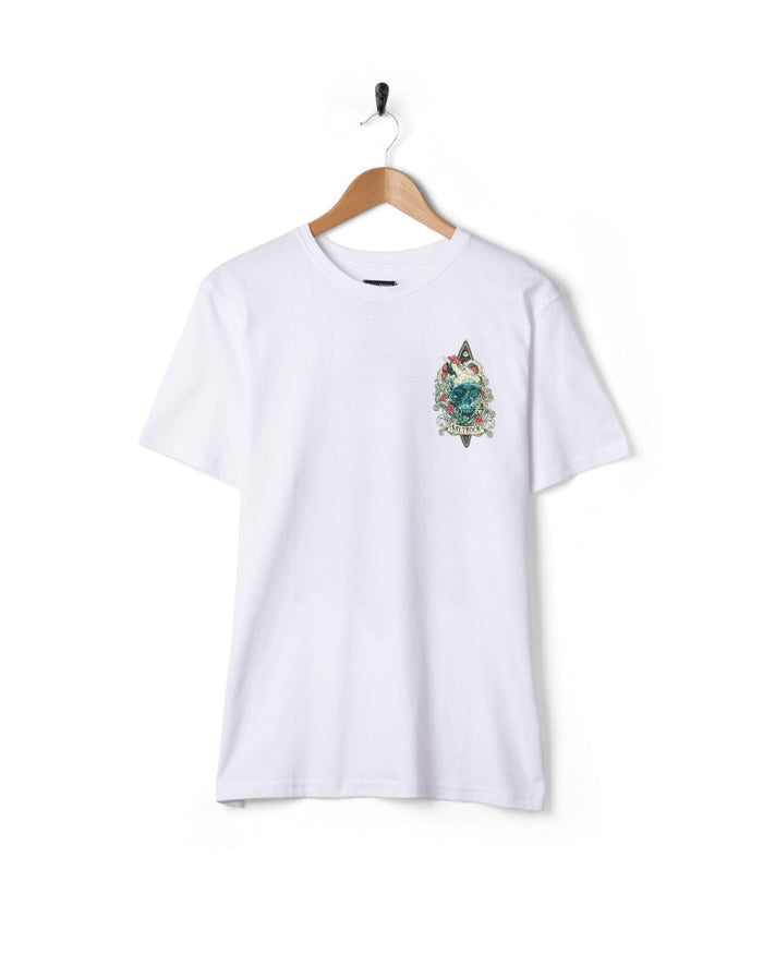 Dark Water Colour Mens Short Sleeve T-Shirt in White