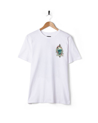 Dark Water Colour Mens Short Sleeve T-Shirt in White