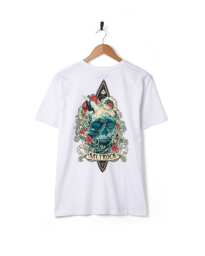 Dark Water Colour Mens Short Sleeve T-Shirt in White