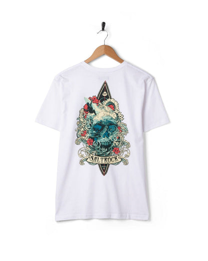 Dark Water Colour Mens Short Sleeve T-Shirt in White