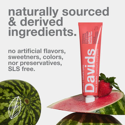 Davids Kids + Adults Premium Toothpaste - Strawberry Watermelon