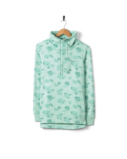 Daze  Womens Funnel Neck Sweatshirt in Light Blue