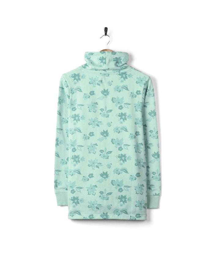 Daze  Womens Funnel Neck Sweatshirt in Light Blue