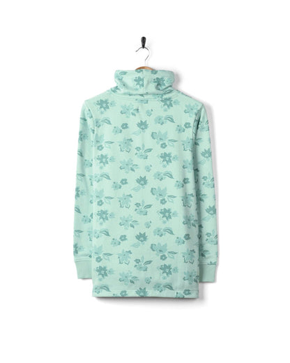 Daze  Womens Funnel Neck Sweatshirt in Light Blue