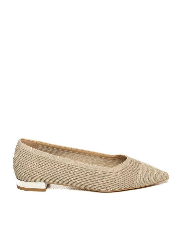 UMA PARKER Décolleté tessuto beige/argento 502 TESS-BEI/SIL