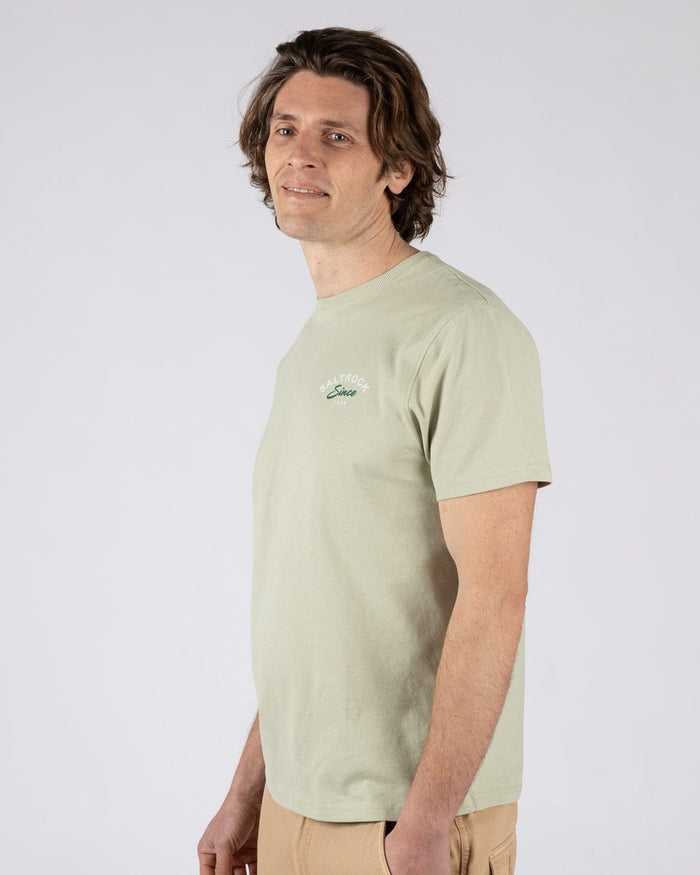 Deep Sea Flame Devon  Mens Short Sleeve T-Shirt in Light Green